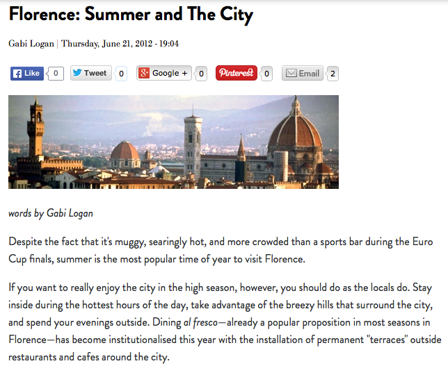 Florence: Summer and the City